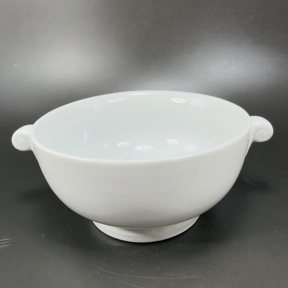Over And Back Stoneware Ceramic Bowl Dish Set 2 Bowls With Handles White Dishes - Picture 9 of 13